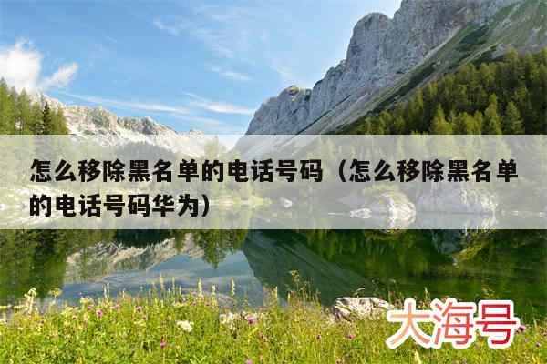 怎么移除黑名单的电话号码(怎么移除黑名单的电话号码华为)