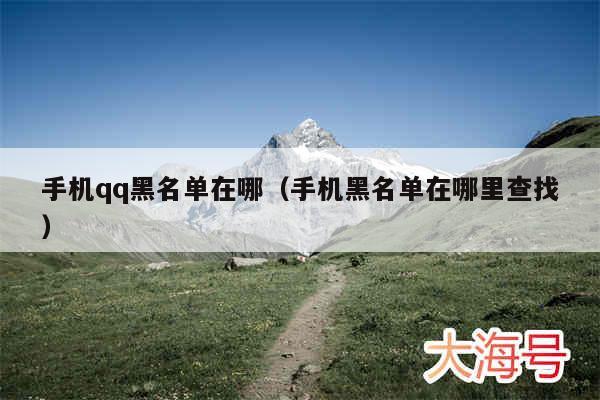 手机qq黑名单在哪(手机黑名单在哪里查找)