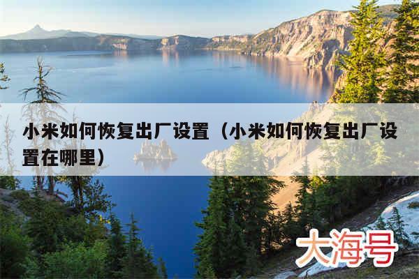 小米如何恢复出厂设置（小米如何恢复出厂设置在哪里）