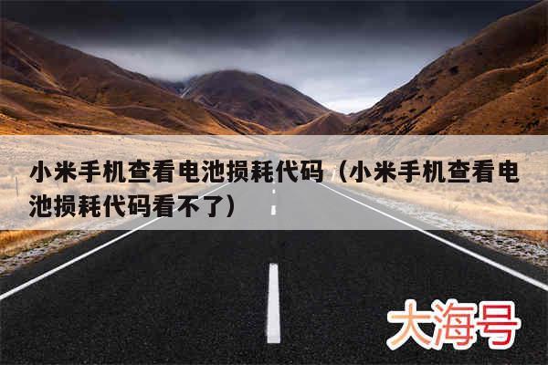 小米手机查看电池损耗代码（小米手机查看电池损耗代码看不了）