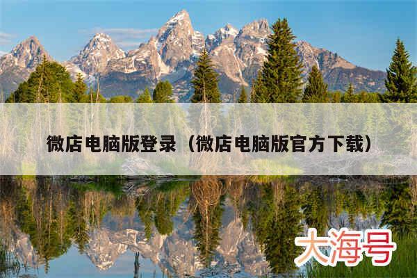 微店电脑版登录（微店电脑版官方下载）