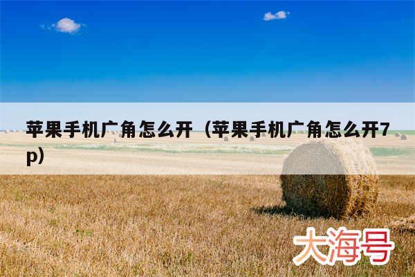 苹果手机广角怎么开（苹果手机广角怎么开7p）