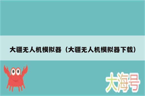大疆无人机模拟器(大疆无人机模拟器下载)