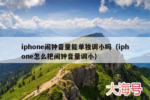iphone闹钟音量能单独调小吗（iphone怎么把闹钟音量调小）
