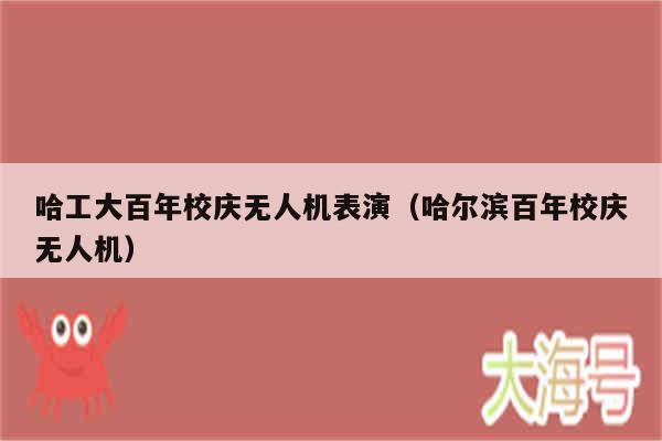 哈工大百年校庆无人机表演（哈尔滨百年校庆无人机）