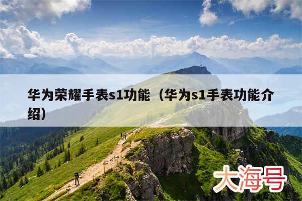 华为荣耀手表s1功能(华为s1手表功能介绍)