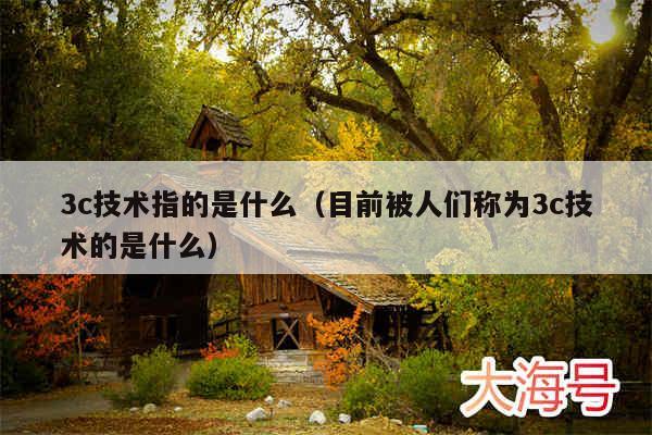 3c技术指的是什么(目前被人们称为3c技术的是什么)