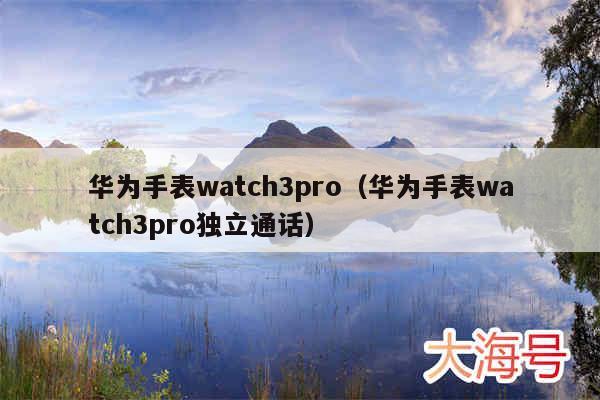 华为手表watch3pro（华为手表watch3pro独立通话）