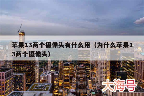 苹果13两个摄像头有什么用（为什么苹果13两个摄像头）