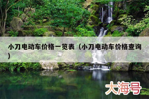 小刀电动车价格一览表（小刀电动车价格查询）