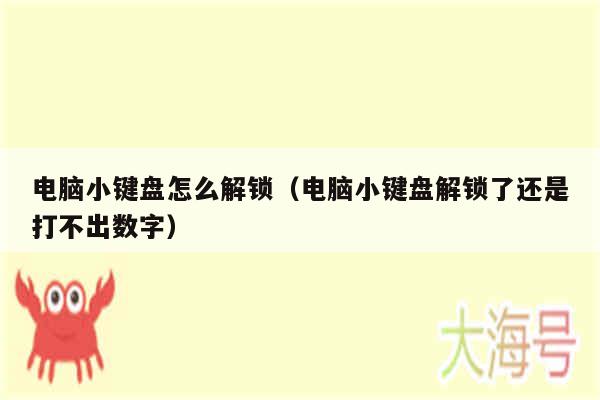 电脑小键盘怎么解锁(电脑小键盘解锁了还是打不出数字)