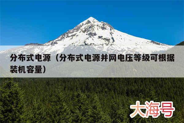 分布式电源(分布式电源并网电压等级可根据装机容量)