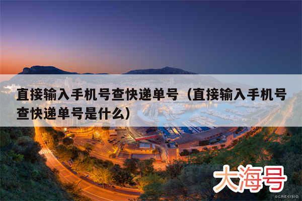 直接输入手机号查快递单号（直接输入手机号查快递单号是什么）