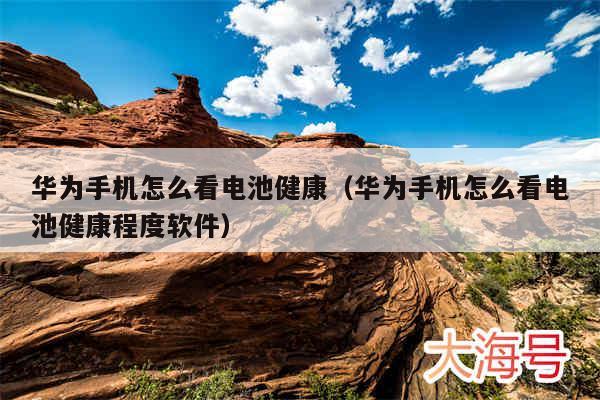华为手机怎么看电池健康（华为手机怎么看电池健康程度软件）