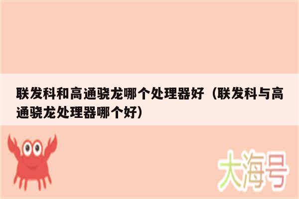 联发科和高通骁龙哪个处理器好(联发科与高通骁龙处理器哪个好)